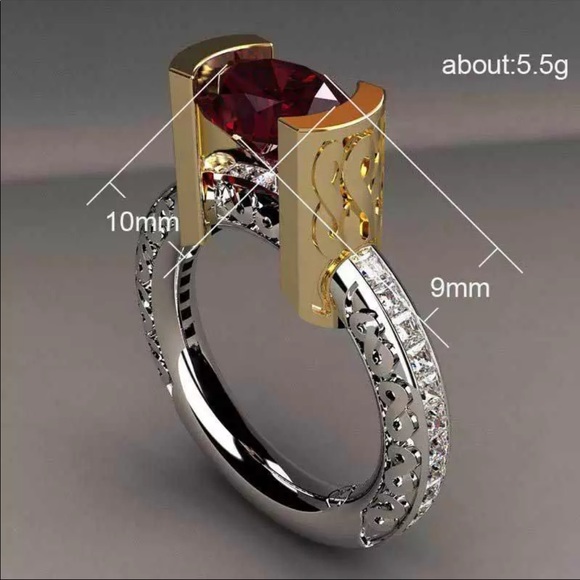 Luxury 925 Sterling Silver Beautiful Ruby Ring - Picture 3 of 4